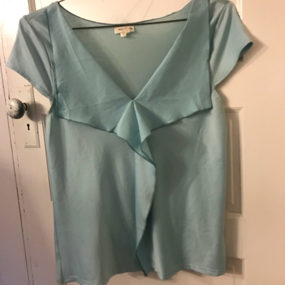 Anthropologie light blue shirt sleeve blouse - Picture 1 of 4